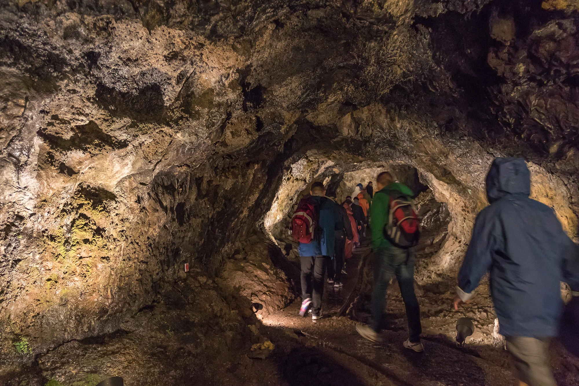 People,Walking,In,Sao,Vicente,Volcanic,Lava,Caves,Of,Madeira